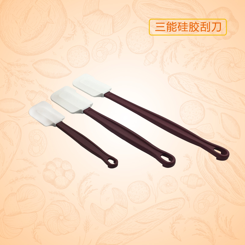 Sanneng Baking Tools Sn4757 Integrated and Detachable Silicone Cake Scraper Cream Spatula High Temperature Resistant