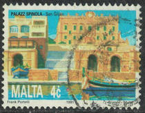 Malta 1991 Tourist Scenery General Ticket 4c Spinola Palace Sold 1 (Different Stamp Positions)