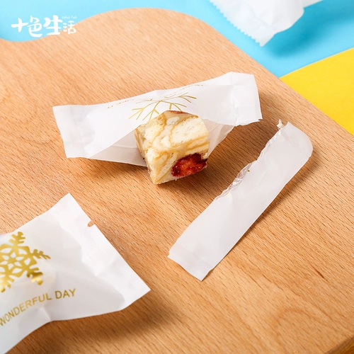 Запеченная упаковка 100 снежинка хрустящая упаковочная пакетная сумка ручной работы Nougat Biscuits Checi Сумка для коровьего пирога Сумка