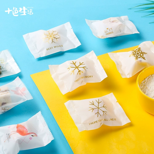 Запеченная упаковка 100 снежинка хрустящая упаковочная пакетная сумка ручной работы Nougat Biscuits Checi Сумка для коровьего пирога Сумка