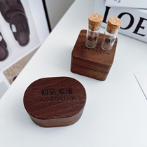 Fetal Hair Umbilical Cord Collection Box Newborn Baby Baby 100 Days Full Moon Gift treasured Fetal Hair Bottle Milky Solid Wood Souvenir