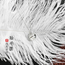 Baby fetal hair diy jewelry newborn homemade fetal hair souvenir s925 sterling silver pendant necklace full moon gift