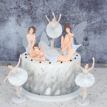 Teenage Girl Ensemble Happy Birthday Cake Decoration Cartoon Swing Piece Ballet Girl Flowers Fairy Wings Baking Placement Placard