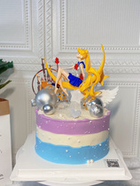 Birthday Party Cake Decoration Swing Piece Beauty Girl Moon Dessert Arrangement Dress Plastic Inserted Flag Baking Supplies
