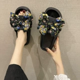 Tide, милые слайдеры с бантиком, летние тапочки, универсальная пляжная обувь на платформе для принцессы, популярно в интернете