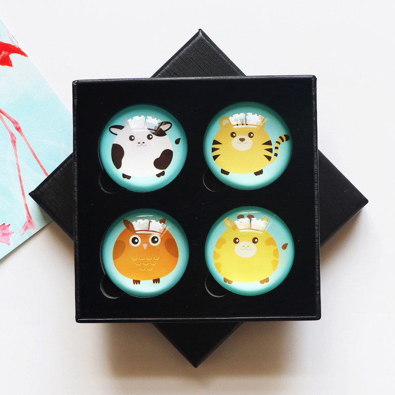 DIY customised crystal glass fridge Stick Gift Box Set for a souvenir magnet set to be accompanied by a hand courtesy magnetic sticker