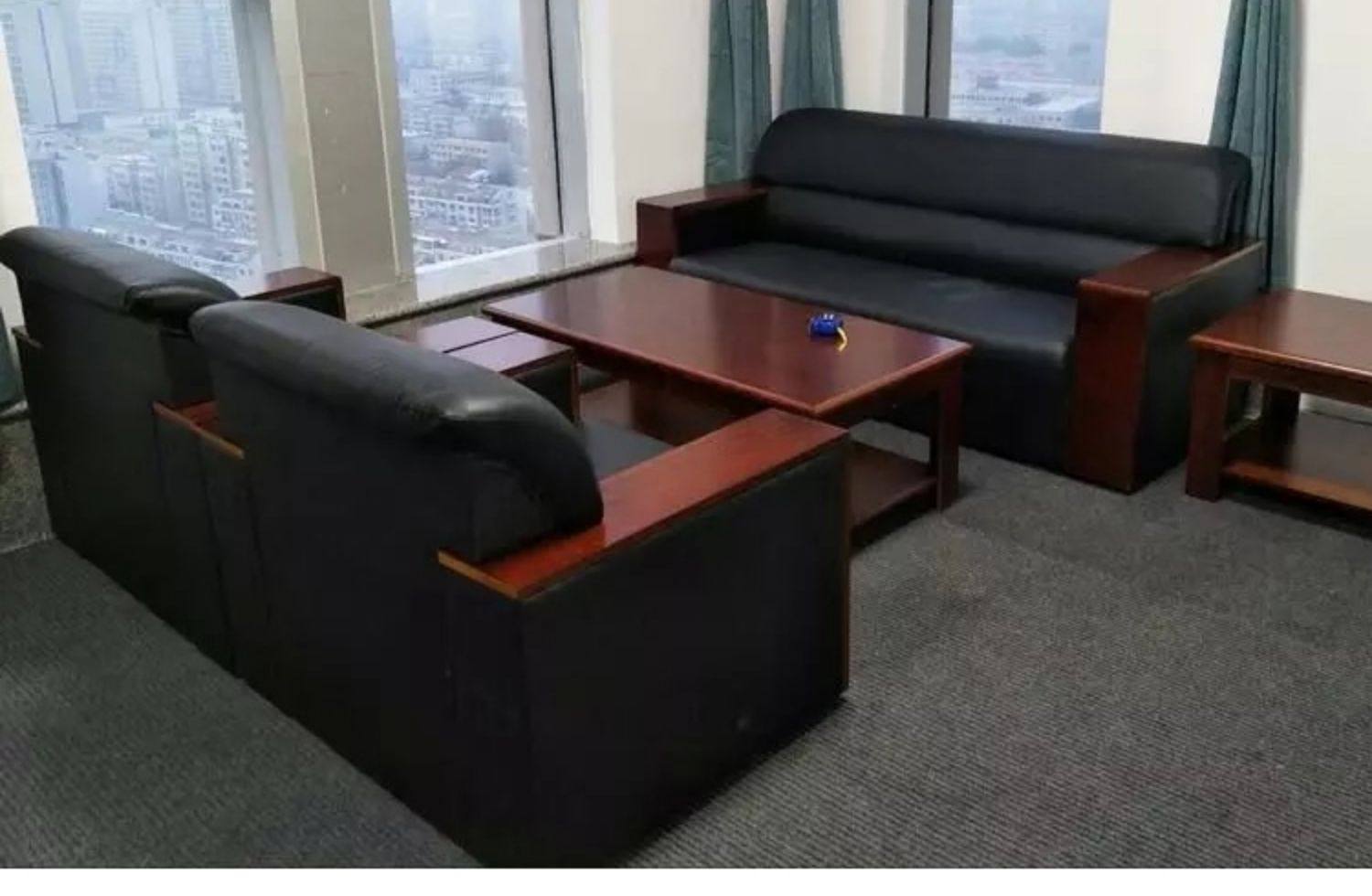 办公沙发简约现代办公室茶几组合商务接待会客单人三人位商用场所-阿里巴巴