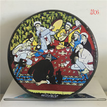  Xinjiang Uyghur handmade national musical instrument tambourine cowhide painted stage performance props decorative drums 6 sizes