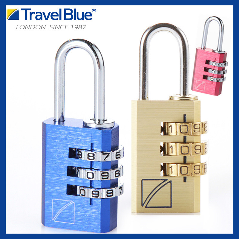 TravelBlue blue luggage key lock travel sentinel luggage lock padlock security customs lock three-digit combination lock