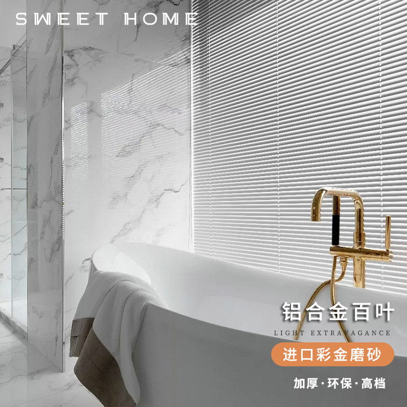 Aluminum alloy waterproof shading frosted interior and exterior blinds pull bead lift powder room kitchen bathroom blinds