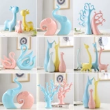 Симпатичные керамические ремесла для оформления дома, маленькие украшения, девочка, семейная комната, гостиная, винный шкаф мебель