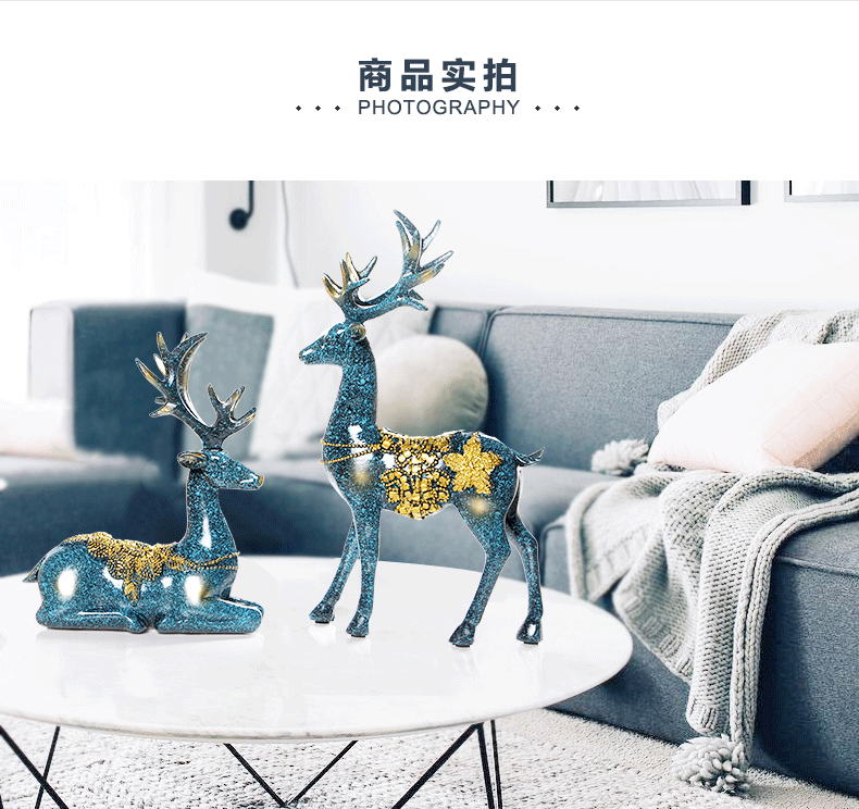 Boreal Europe style elk home furnishing articles example room TV ark of tea table soft adornment art decoration creative move