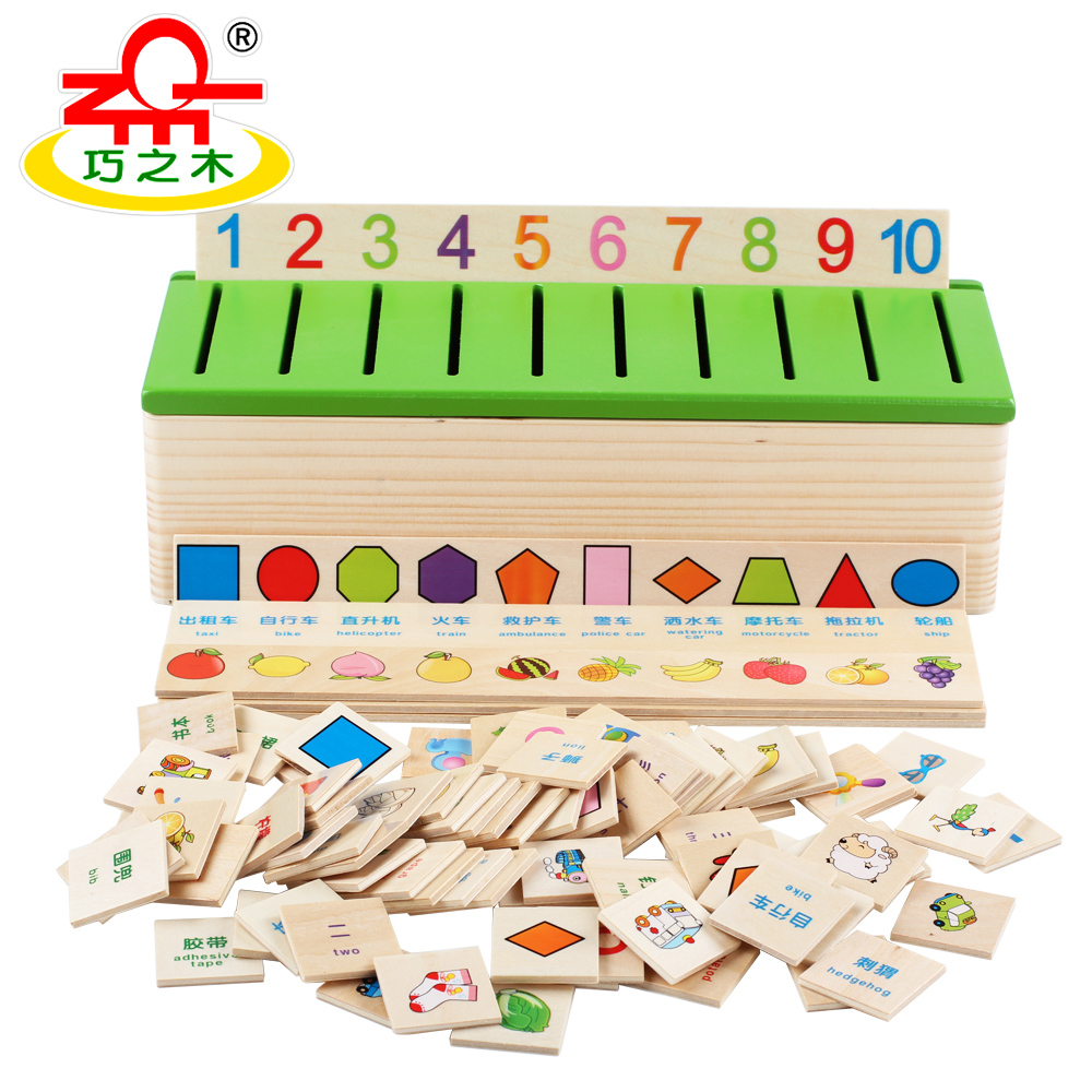 Coincidentally Wood Learning Knowledge Classification Box Shape Pairing Children Early Education Puzzle Toddler Toys 1-3-6 + years old