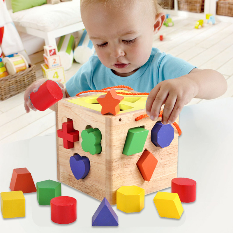 Children's puzzle wooden matching blocks one year old baby 1-2-3-4 and a half year old baby puzzle boy toy