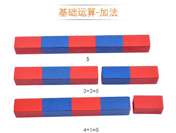 Toán học cho trẻ em dạy học phiên bản gia đình số đỏ và xanh que dài que Monte Montessori Lie Meng giác ngộ giáo dục sớm đồ chơi - Đồ chơi giáo dục sớm / robot giáo dục thông minh