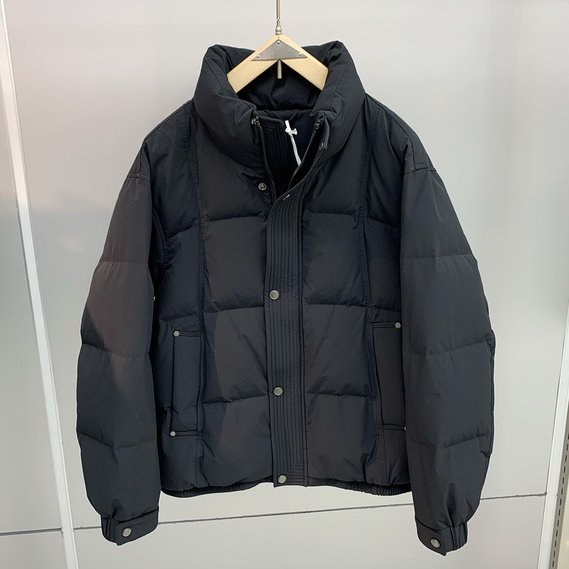 Winter Studded Design Puffer Jacket 90% White Duck down Jacket Men's Stylish Loose Stand Collar down Coat Outerwear