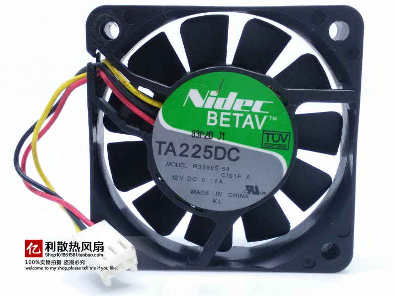 Original dress Nidec 6015 TA225DC CIS1F DC12V 0 16A Cooling fan R33965-58