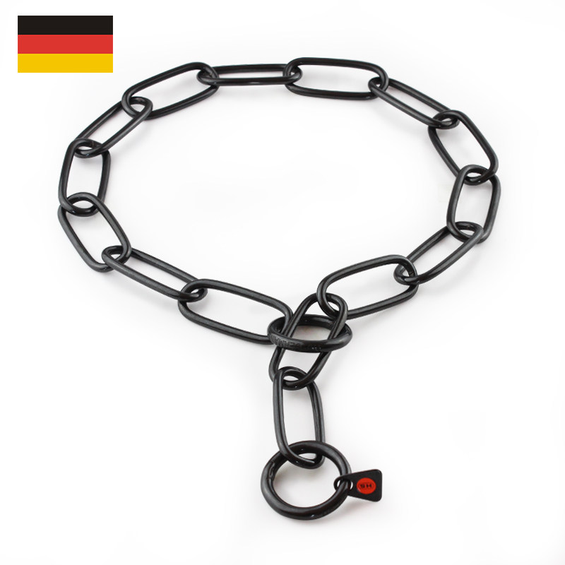 PETCARE Germany imports black stainless steel long section P chain neck collar collar dog collar dog collar Tibetan mastiff dog