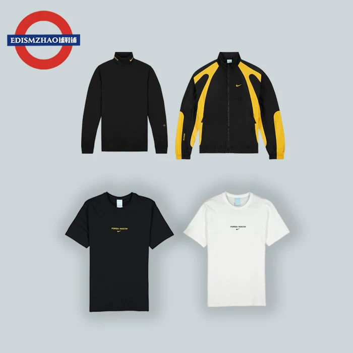 Nike x Drake NOCTA Nike Name черно-белая футболка с коротким рукавом и высоким воротом DA4107-010