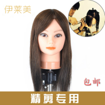 Head model full real hair can be blanched fine cut dummy head practice head hairdressing doll head model head model hair salon haircut