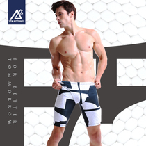 Swimming trunks Mens boxer shorts Quick-drying swimsuit Professional tight five-point swimming trunks personalized custom hot spring swimming trunks