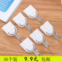 36 White powerful hook clothes hook small items key adhesive hook decorative adhesive hook kitchen adhesive hook