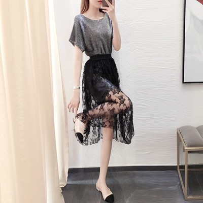 夏装2018新款女生社会衣服心机套装港风俏皮冷淡风裙子两件套女夏