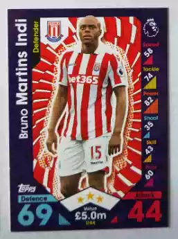 TOPPS 2016-17 Premier League Star Card 44 Indy Stoke City Netherlands (Football 7)
