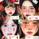 ວັນປີໃຫມ່ບັນຍາກາດປີໃຫມ່ Blush Tattoo Stickers ໂຄມໄຟຂອງເດັກນ້ອຍການແຕ່ງຫນ້າໃບຫນ້າສະຕິກເກີບາສະຕິກເກີອອກແບບງາມ