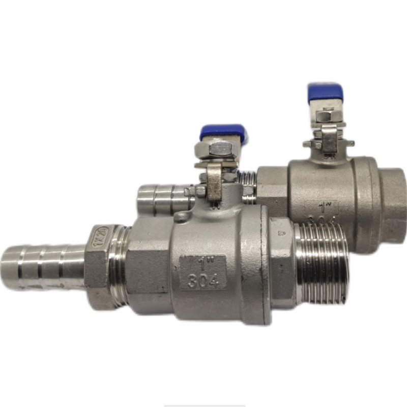 Stainless steel fire reel spray gun ball valve outer wire inner wire valve DN25 soft leather 1 inch water pipe head switch