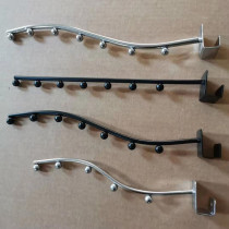 Seven-bead five-bead square tube adhesive hook electroplated silver Black positive adhesive hook square tube 15mm bayonet straight bend five seven-Bead Hook