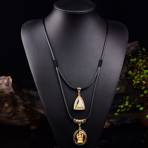 Thai Buddha chain Wax leather rope Buddha pendant rope Single hanging multi hanging adjustable 18k gold-plated silver-plated accessories