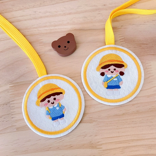 Подвеска для матери и ребенка, именная наклейка, детский школьный рюкзак для детского сада, брелок, с вышивкой, делается под заказ, подарок на день рождения