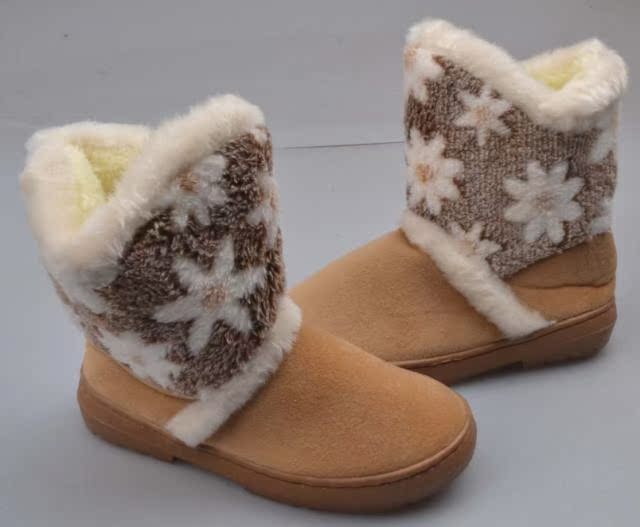 Chaussures hiver enfant en coton ronde brodé pour hiver - semelle caoutchouc - Ref 1044217 Image 3