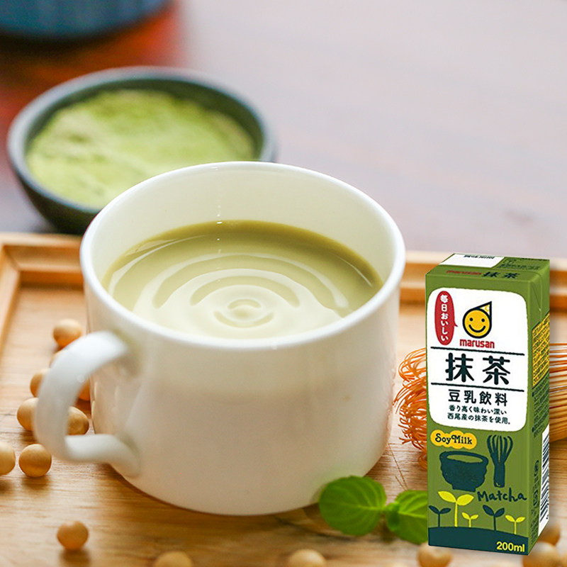和趣屋 日本进口 marusan丸三牌抹茶味调制豆乳饮料豆奶200ml 184