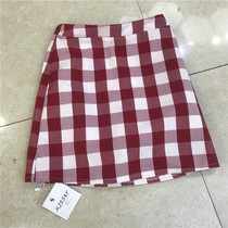 Plaid high waist casual skirt summer new Korean slim slim A-line skirt Student wild hip skirt