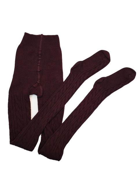 German Imported Hudson Winter Plait Wool-Blend Cable Knit Autumn and Winter Warm Semi-Sheer Tights