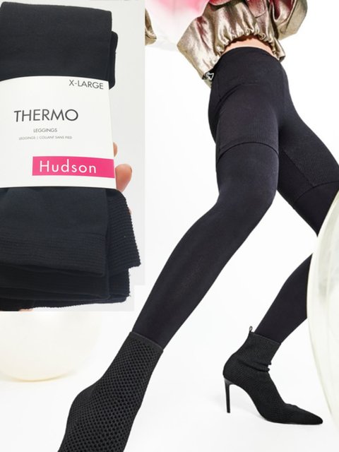 German Imported Hudson Thermo Matte Stretch Autumn and Winter Warm 100D Fleece-Lined Base Nine-Point Leggings