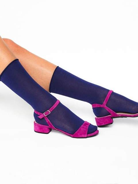 German Imported Hudson Relax Fine Thin, Soft, 65% Cotton Mixed Rolled-Edge Mid-Calf Women's Socks