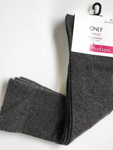[2 Pairs] Hudson Socks Imported from German, Soft, Comfortable and Skin-Friendly, 75% Pure Cotton Mid-Calf Socks for Women