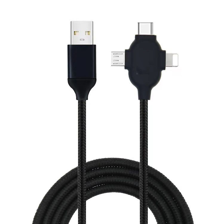 3 in1 three-in-one multifunction mobile phone fast charging wire usb data line mobile phone in-car home mobile charging line