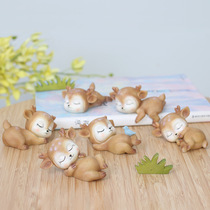 zakka groceries sleeping deer animal ornaments home creative gifts shooting props crafts cake decoration
