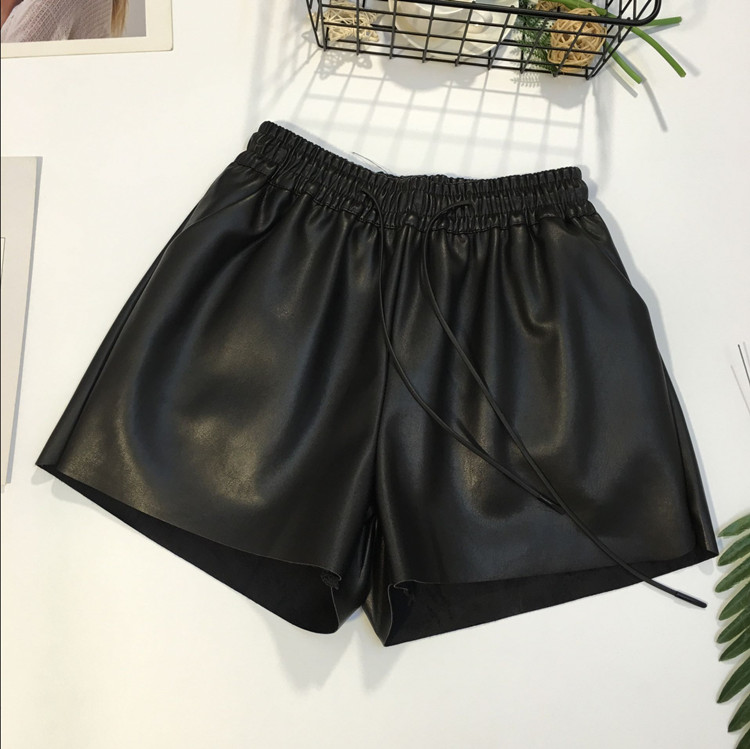 Thời trang quần skinny da quần lửng nữ thu đông 2018 phiên bản mới của Hàn Quốc diện quần lửng ống rộng cạp cao quần ống rộng quần thể thao nữ hàn quốc