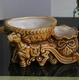 Bình gốm hoa cao cấp bình hoa cá tính sáng tạo Xiêm đôi thùng retro đôi miệng trong chậu chậu bonsai - Vase / Bồn hoa & Kệ