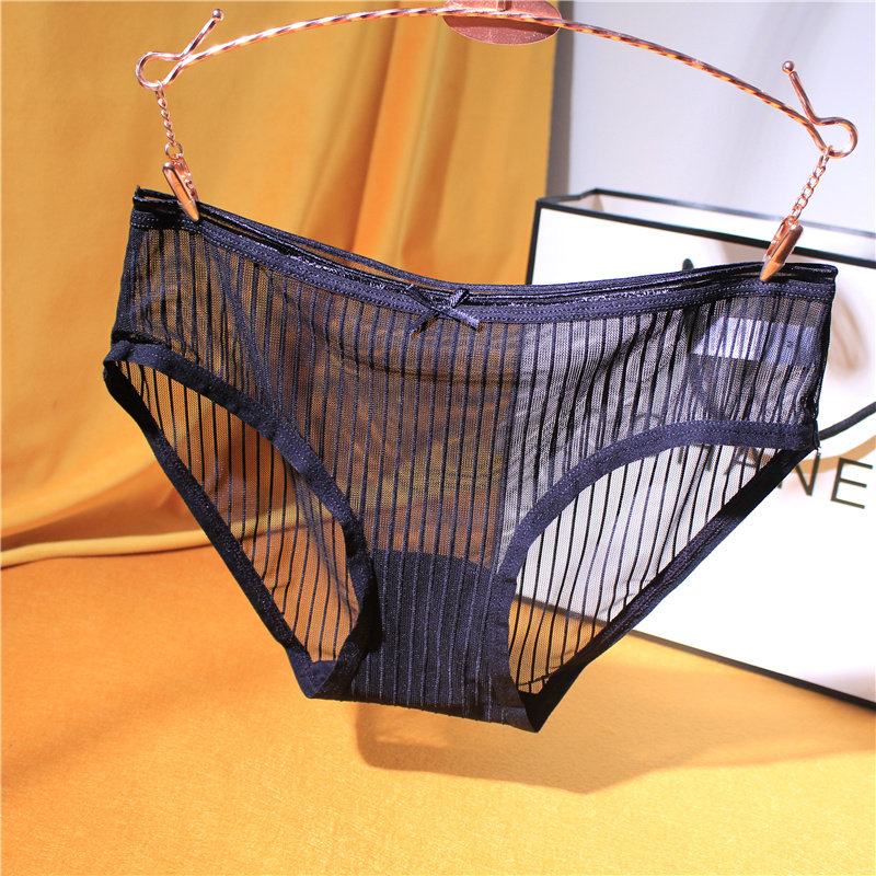 Upscale Fancy Net Veil SEXY PANTS WOMAN BLACK MESH YARN LOW WAIST LACE WOMEN'S STYLE TRIANGULAR PANTS SLIM DOWN SUMMER THIN