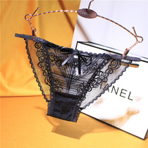 High-grade▲Three-dimensional lace▲Sexy lace panties Female temptation ladies thong T pants thin belt bow