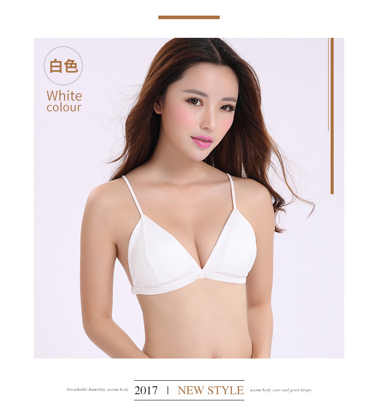 Châu Âu và Mỹ satin satin sexy tam giác tách mỏng áo ngực vô hình mỏng vành đai mà không có vòng thép mịn cô gái áo ngực đồ lót