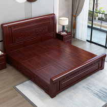 New Chinese solid wood beds pear wood beds Master beds bedroom double bed factory direct sales storage antique furniture