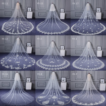 Bridal Head Yarn Main Wedding Wedding Dress head yarn photo shoot with long tug head yarn headwear overfairy nemesis red wedding head yarn