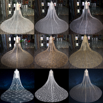Shake-in-the-style bridal-head yarn flashy super-fairy-head yarn photo-prop female head yarn long trailing Korean-style wedding dresses
